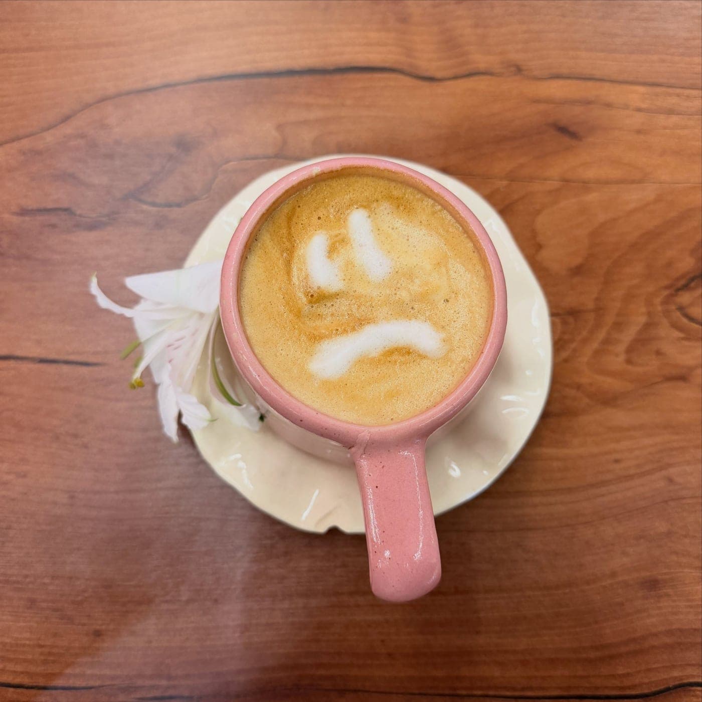 Cappuccino with latte art at AMARA Coffee & Flowers, Bella Vista, Panama City