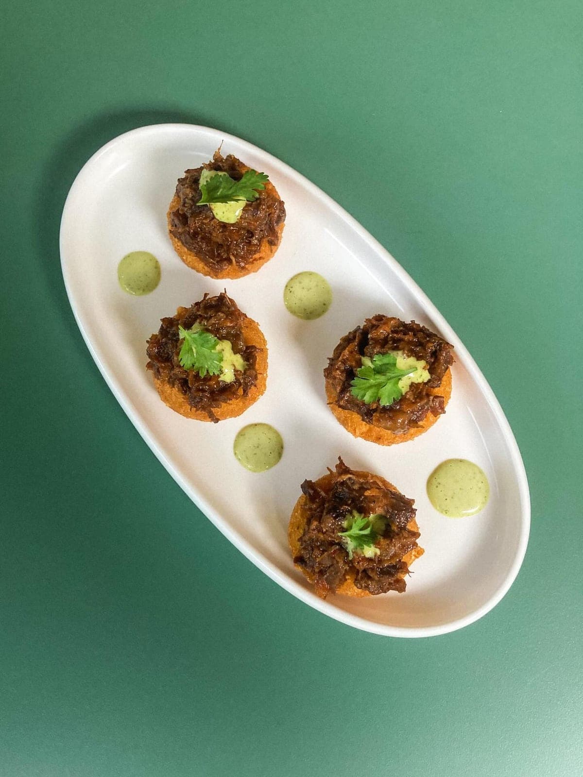 Patacones with braised meat at APE, El Cangrejo, Panama City