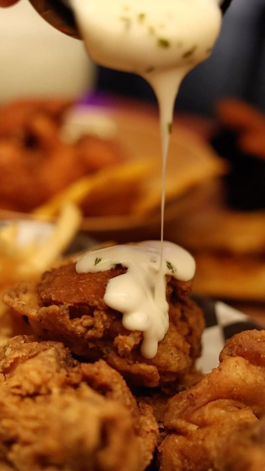 Fried chicken with garlic sauce at BierGarten, El Cangrejo, Panama City