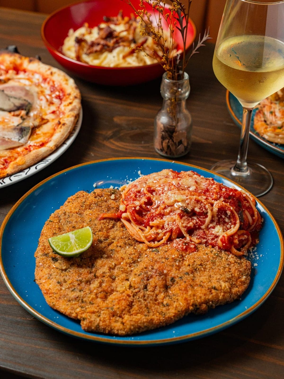 Milanesa with spaghetti at Casa Raffaello, Costa del Este, Panama City