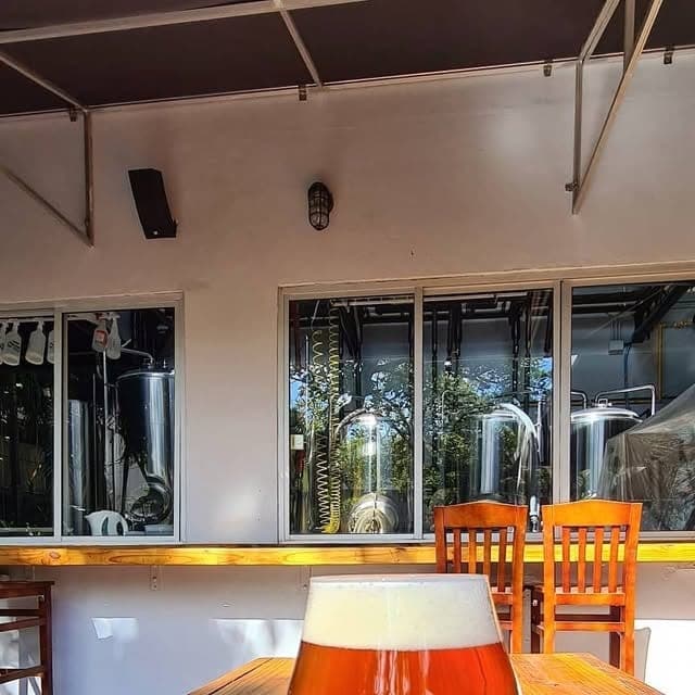Terrace and brewhouse at Cerveceria Legitima, Bella Vista, Panama City