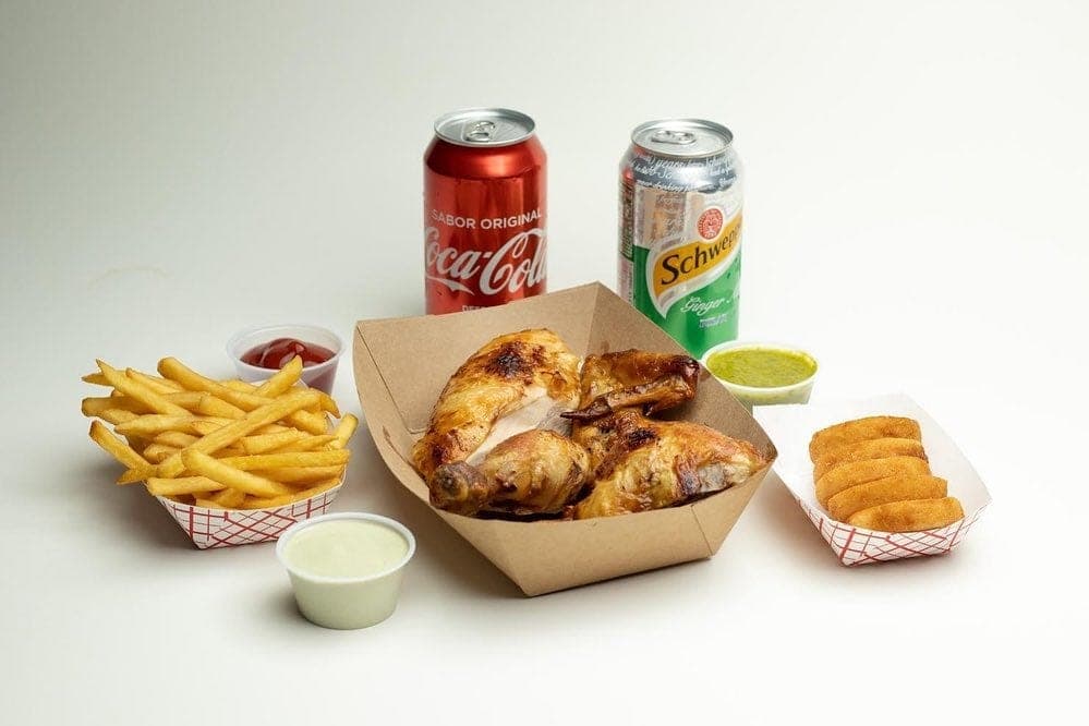 Roast chicken combo at Chicken Sabroso, Costa del Este, Panama City