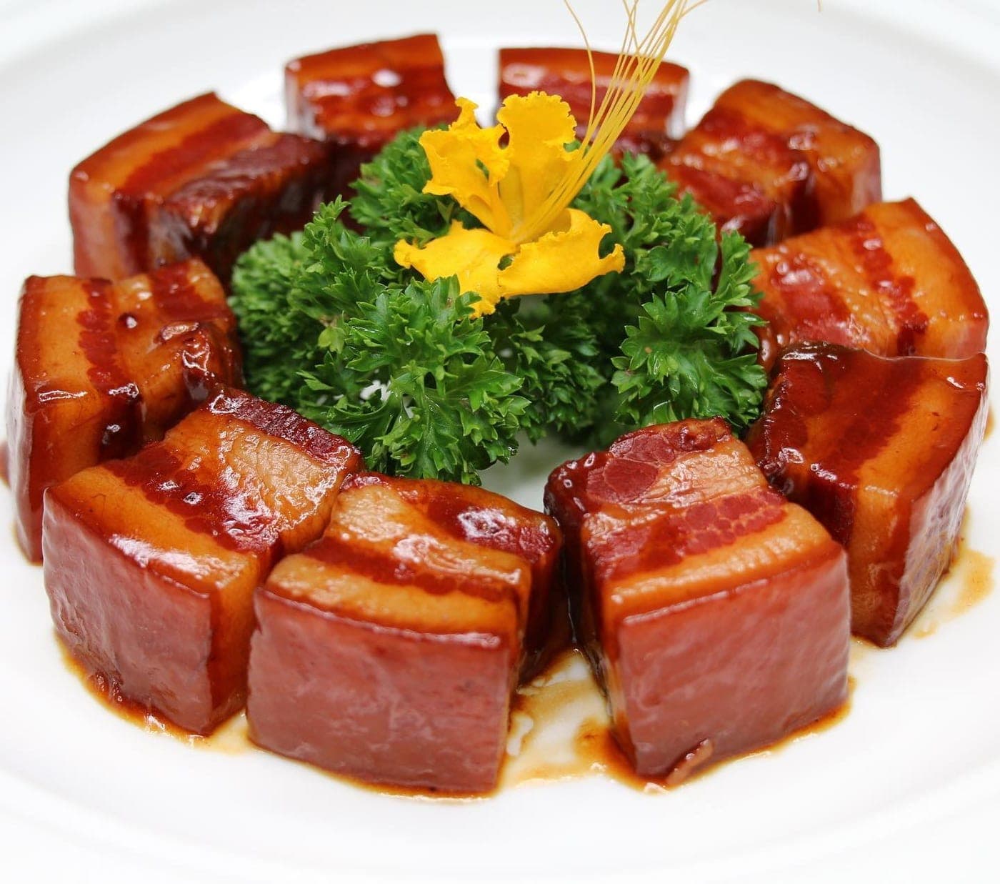 Panceta de cerdo estofada en China Bistro, El Cangrejo, Ciudad de Panamá