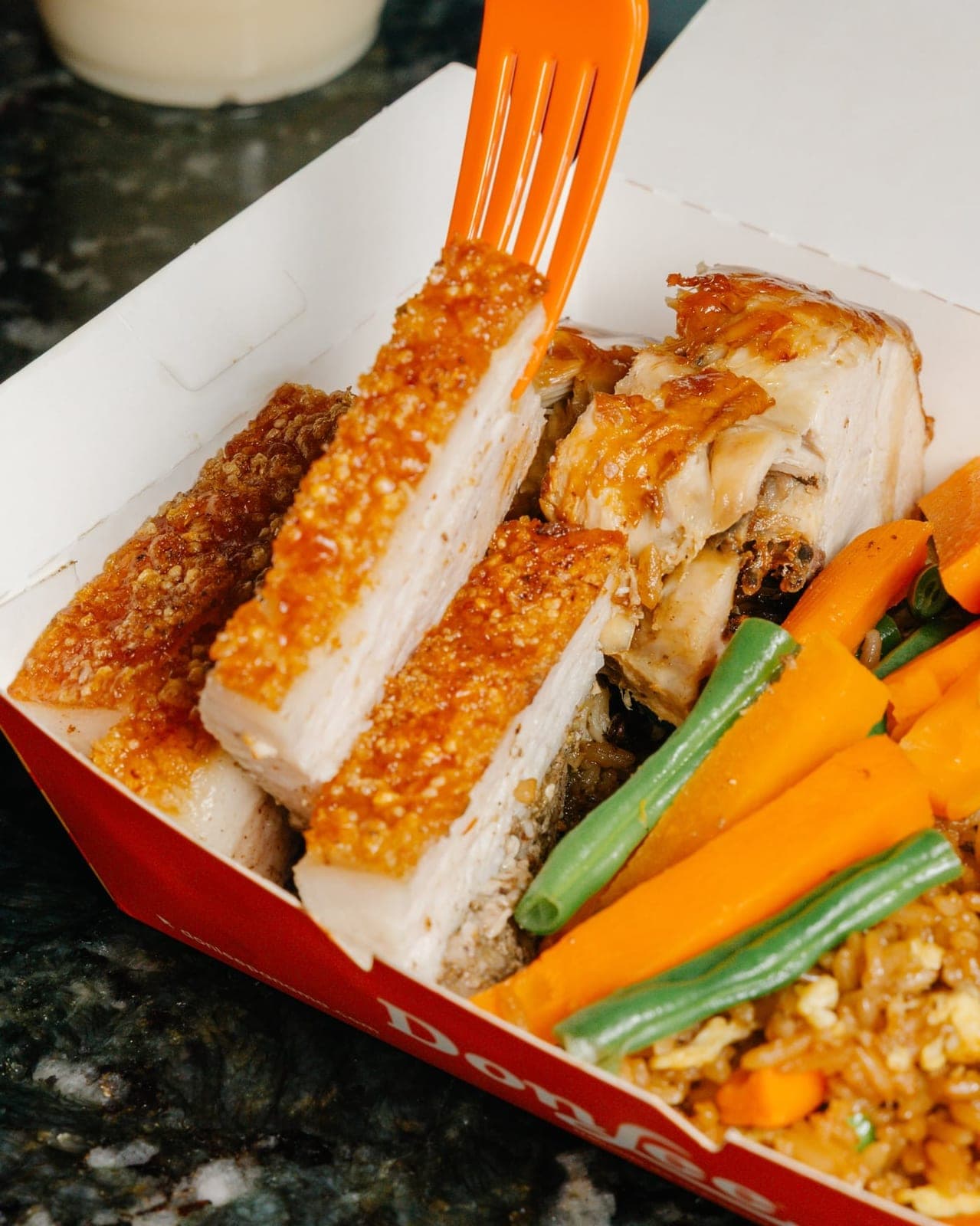 Roast pork and fried rice at Don Lee, Via Veneto, Panama City