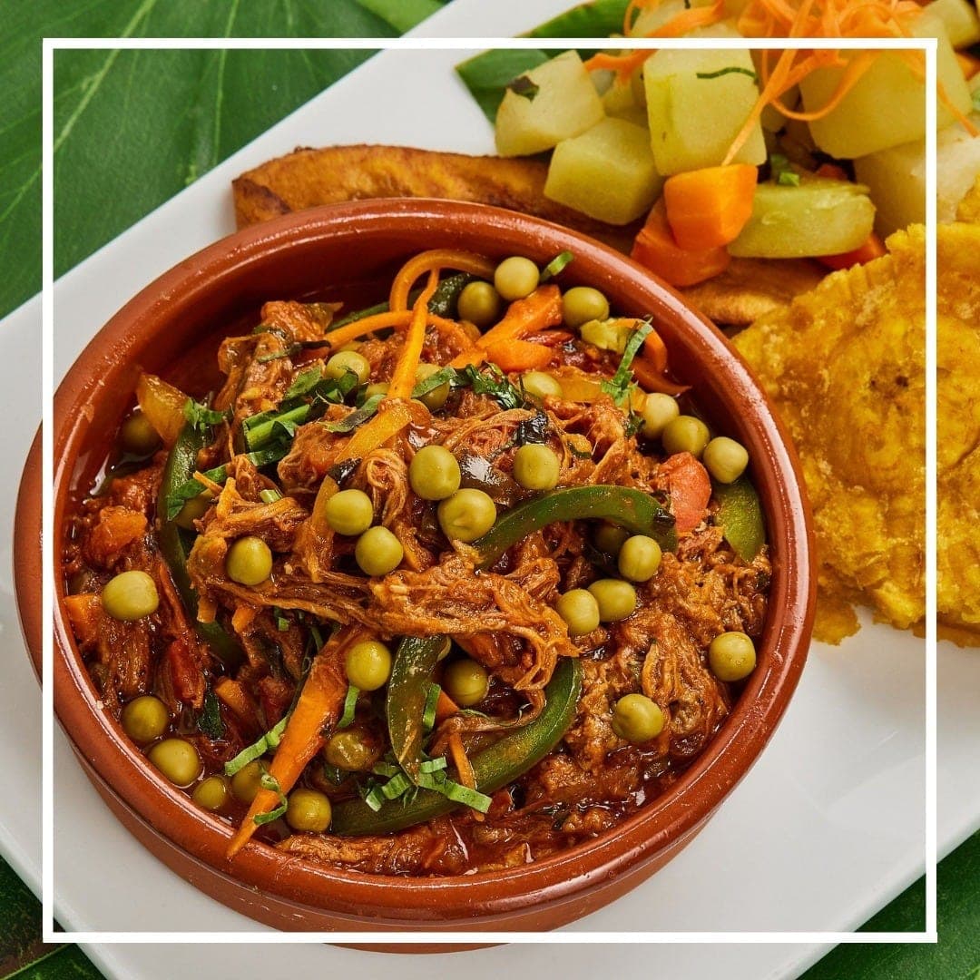 Ropa vieja with fried plantains at El Trapiche, El Cangrejo, Panama City