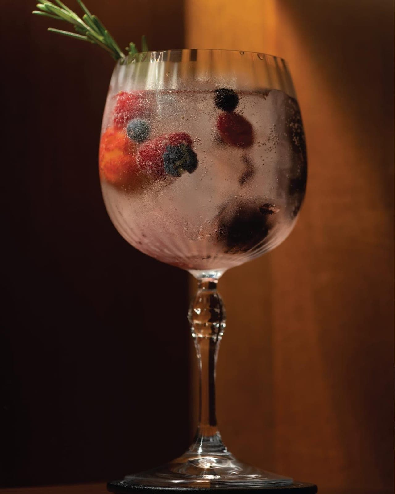 Coctel de ginebra con frutos rojos y romero en Exilio Bar, Hotel La Compania, Casco Viejo, Ciudad de Panama