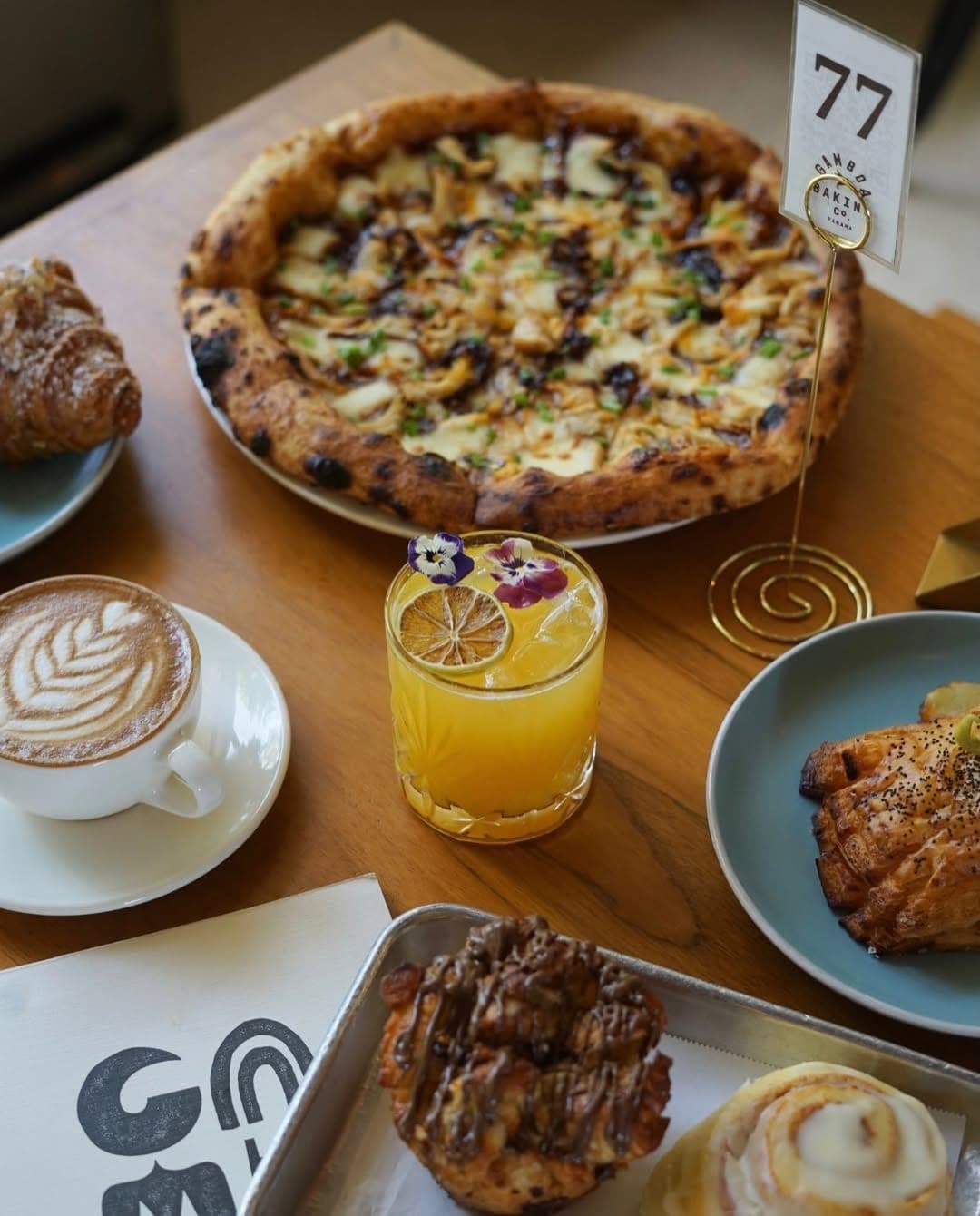 Pizza, coffee and pastries at Gamboa Baking Company, Clayton, Panama City