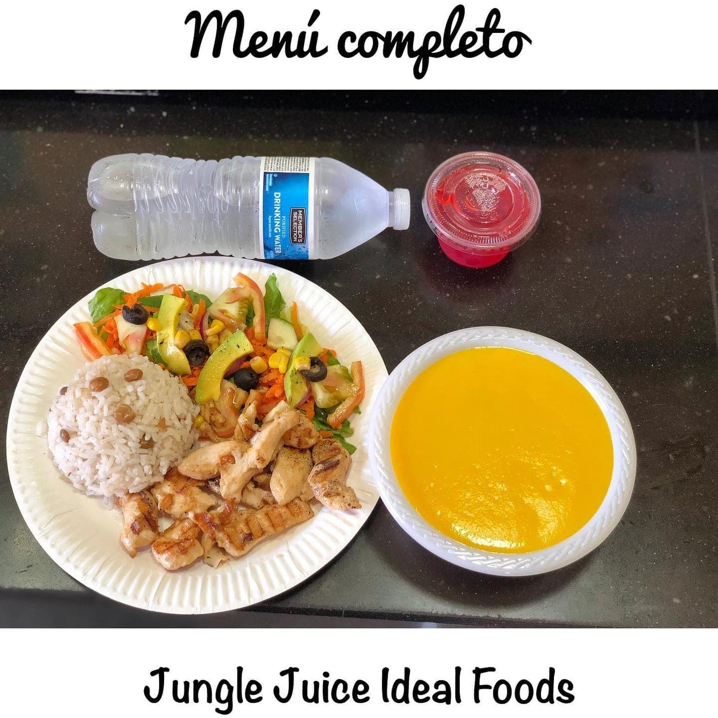 Almuerzo de pollo a la plancha en Jungle Juice, Ciudad del Saber, Clayton, Ciudad de Panama