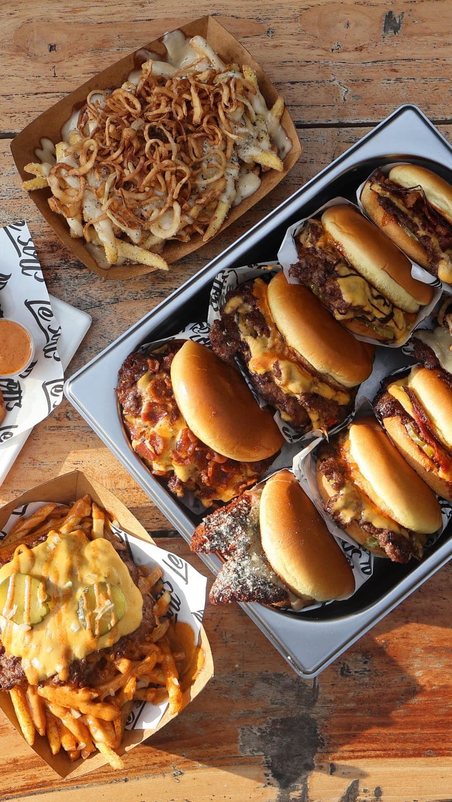 Smashburgers and fries at Le Sotts, Bella Vista, Panama City