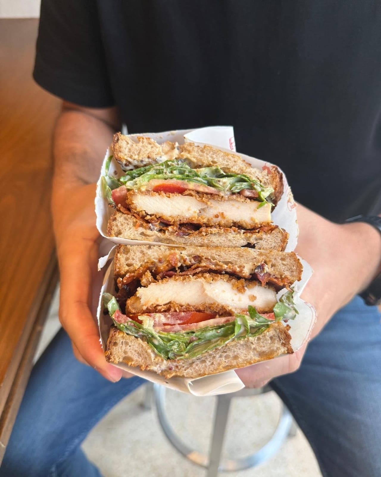 Chicken bacon panini sandwich at Lilia's Deli, Marbella, Panama City