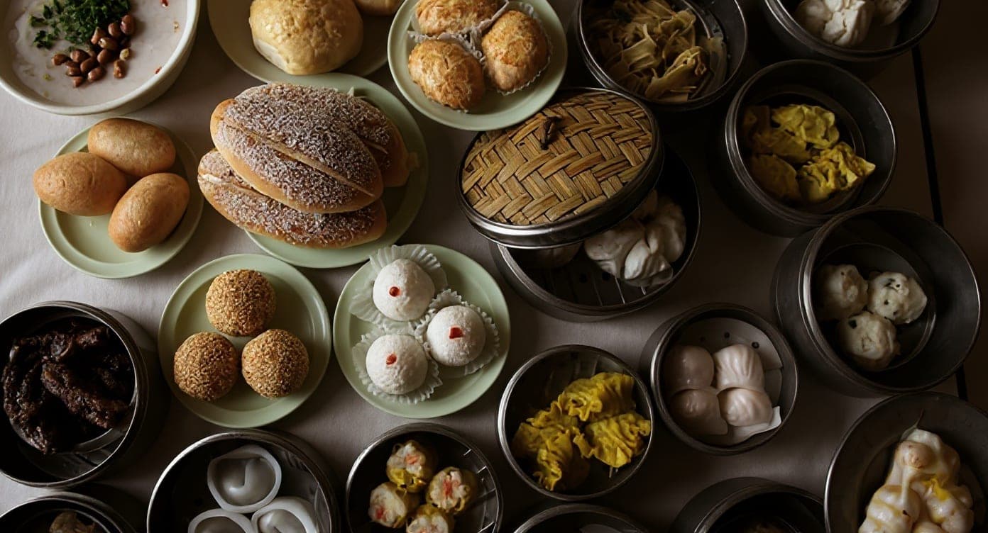 Dim sum spread at Lung Fung, Marbella, Panama City