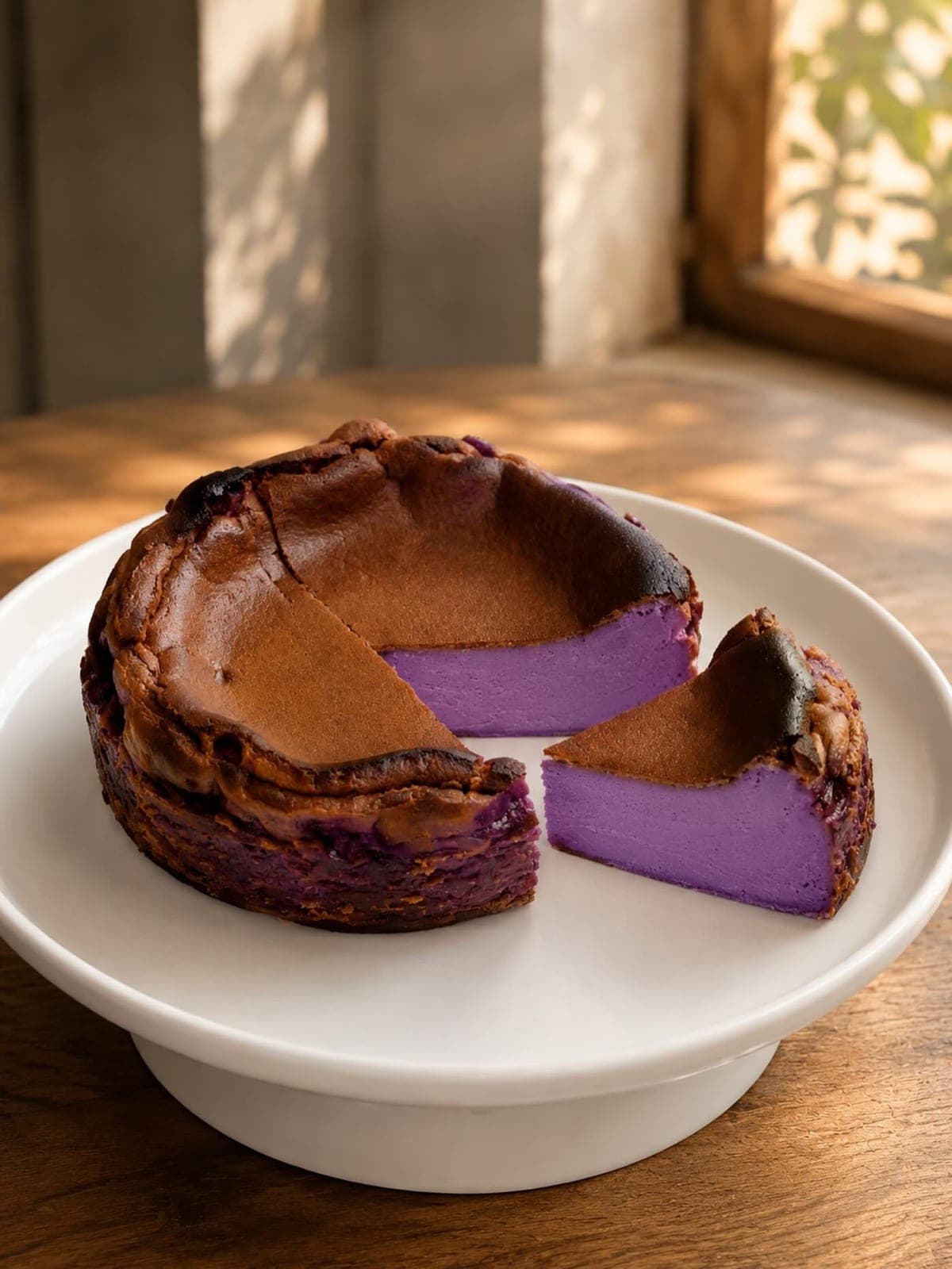 Ube cheesecake at Maru Korean Dessert Cafe, Marbella, Panama City