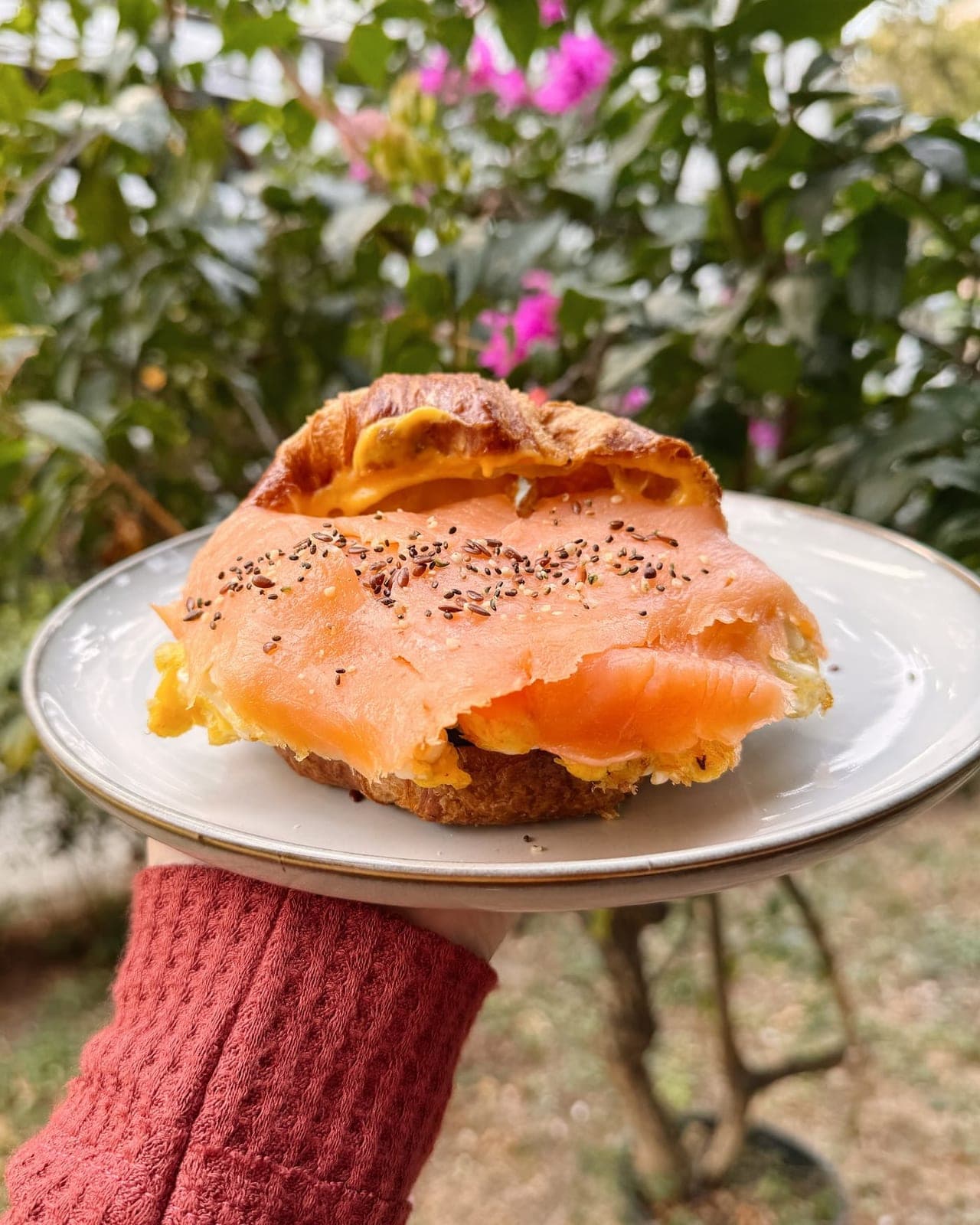 Smoked salmon croissant at Mentiritas Blancas, Vía Argentina, El Cangrejo, Panama City