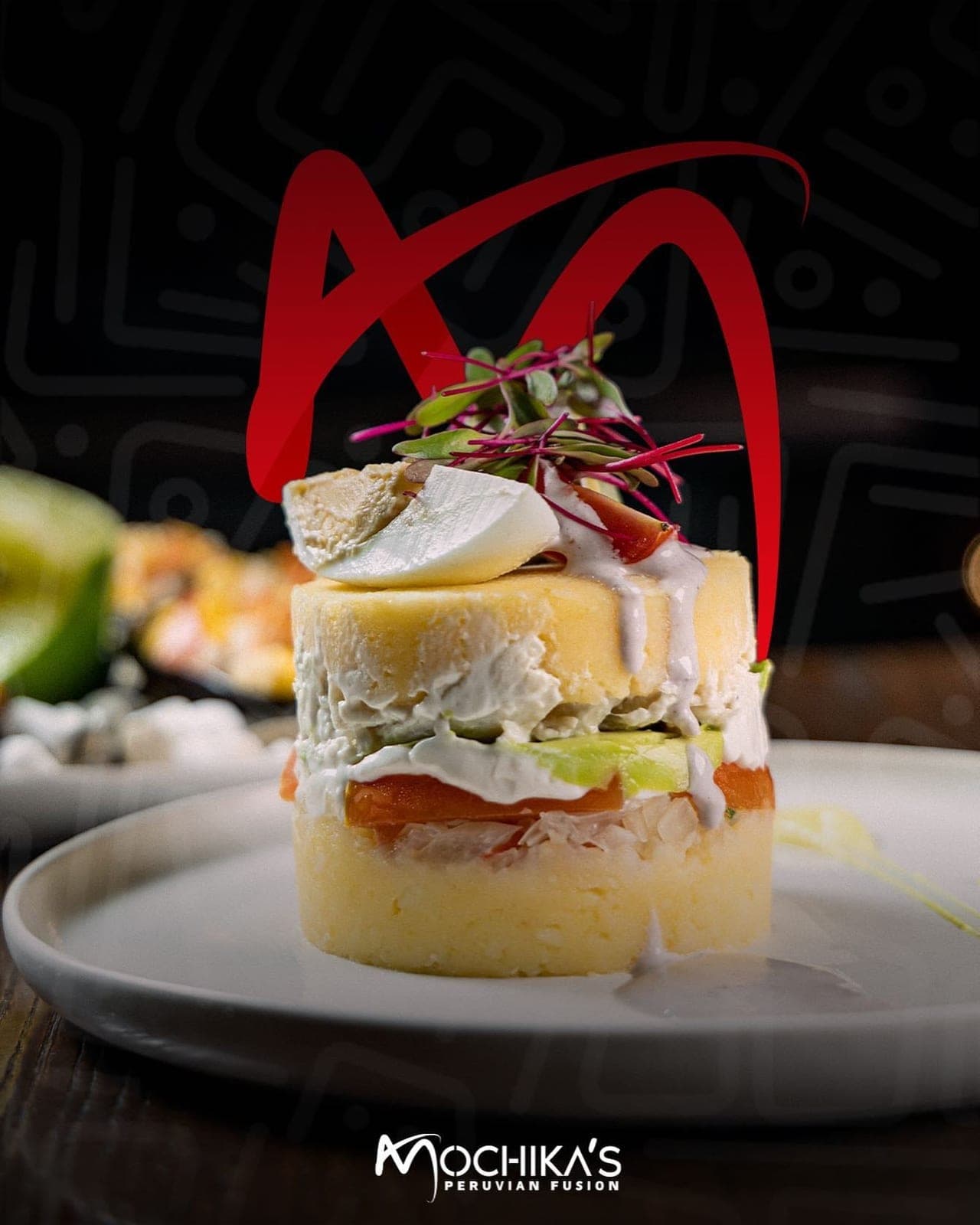 Causa limena en Mochikas Peruvian Fusion, Costa del Este, Ciudad de Panama