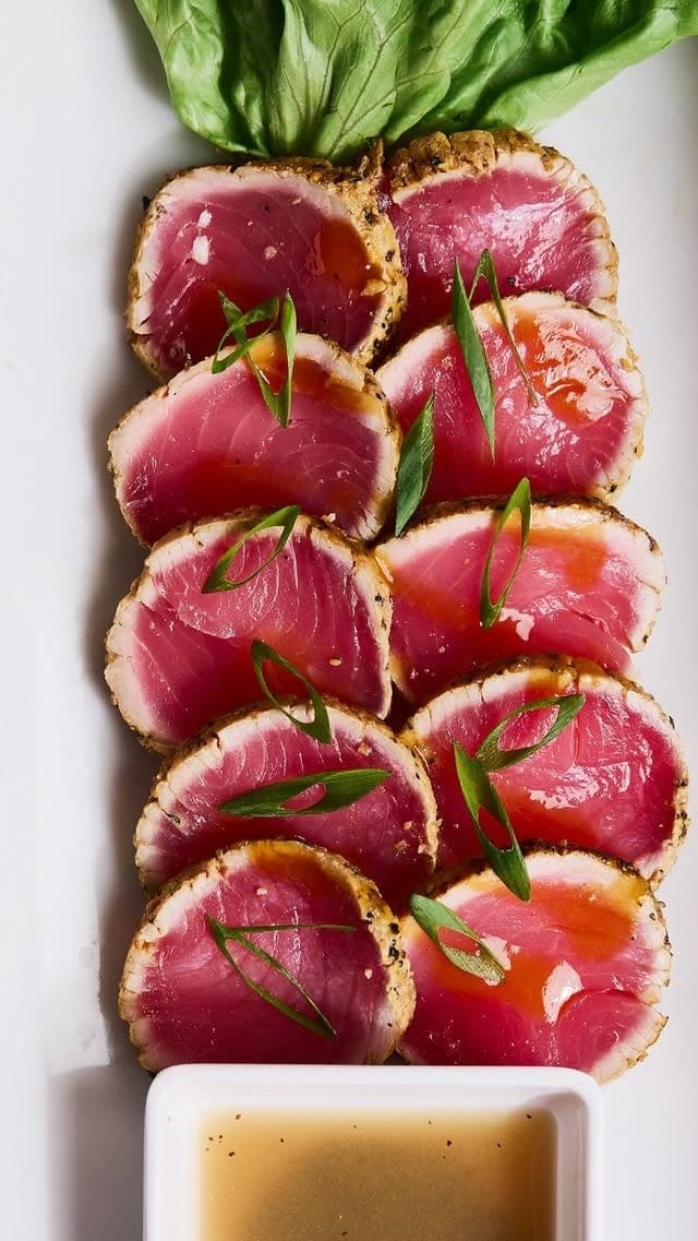 Tataki de atun sellado en Nacion Sushi, Marbella, Ciudad de Panama