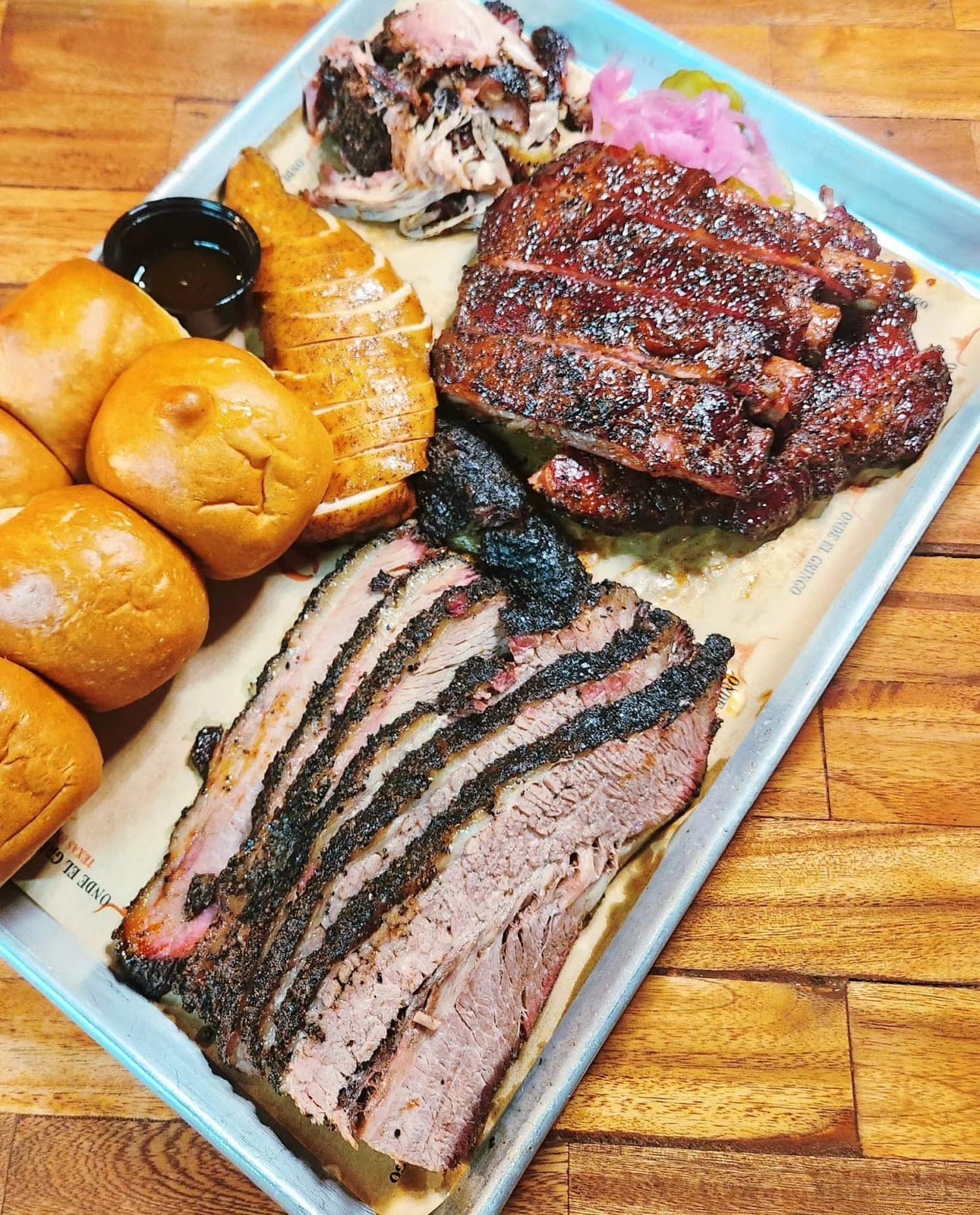 Texas BBQ sharing tray at Onde El Gringo, San Francisco, Panama City