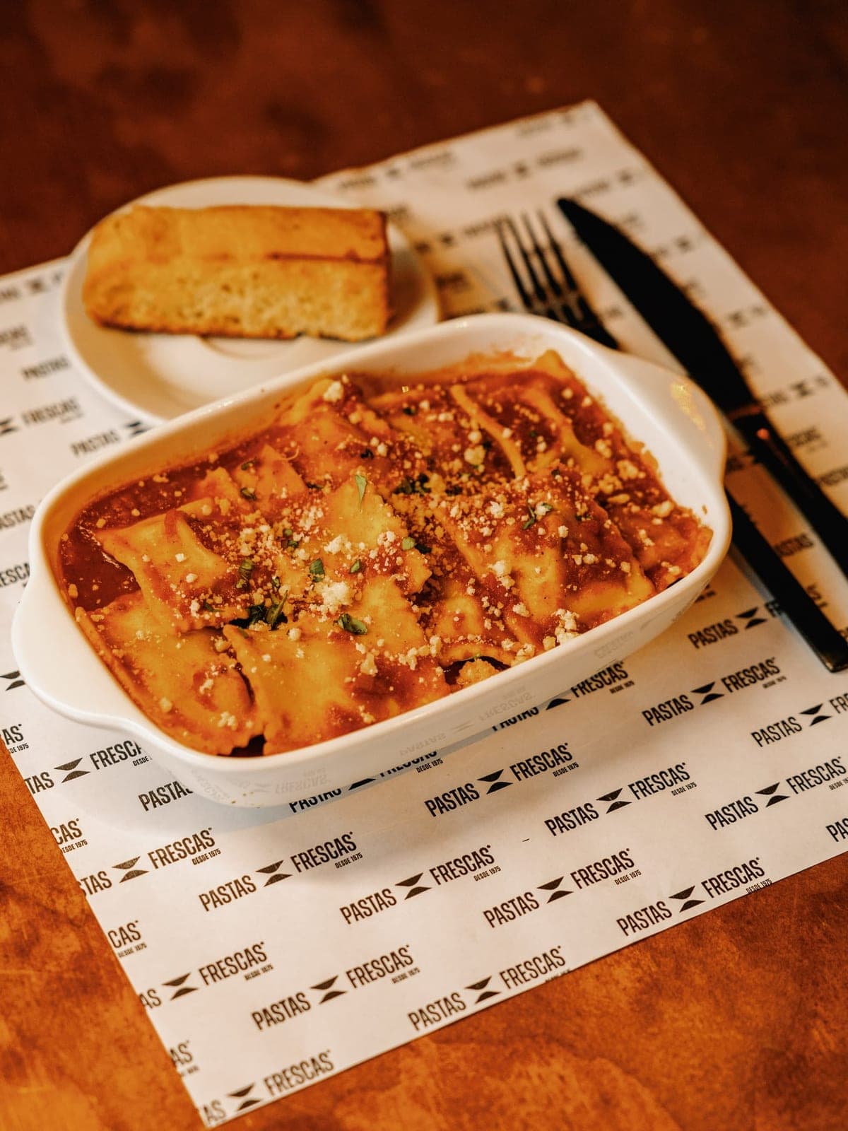 Ravioli in tomato sauce at Pastas Frescas, Costa del Este, Panama City
