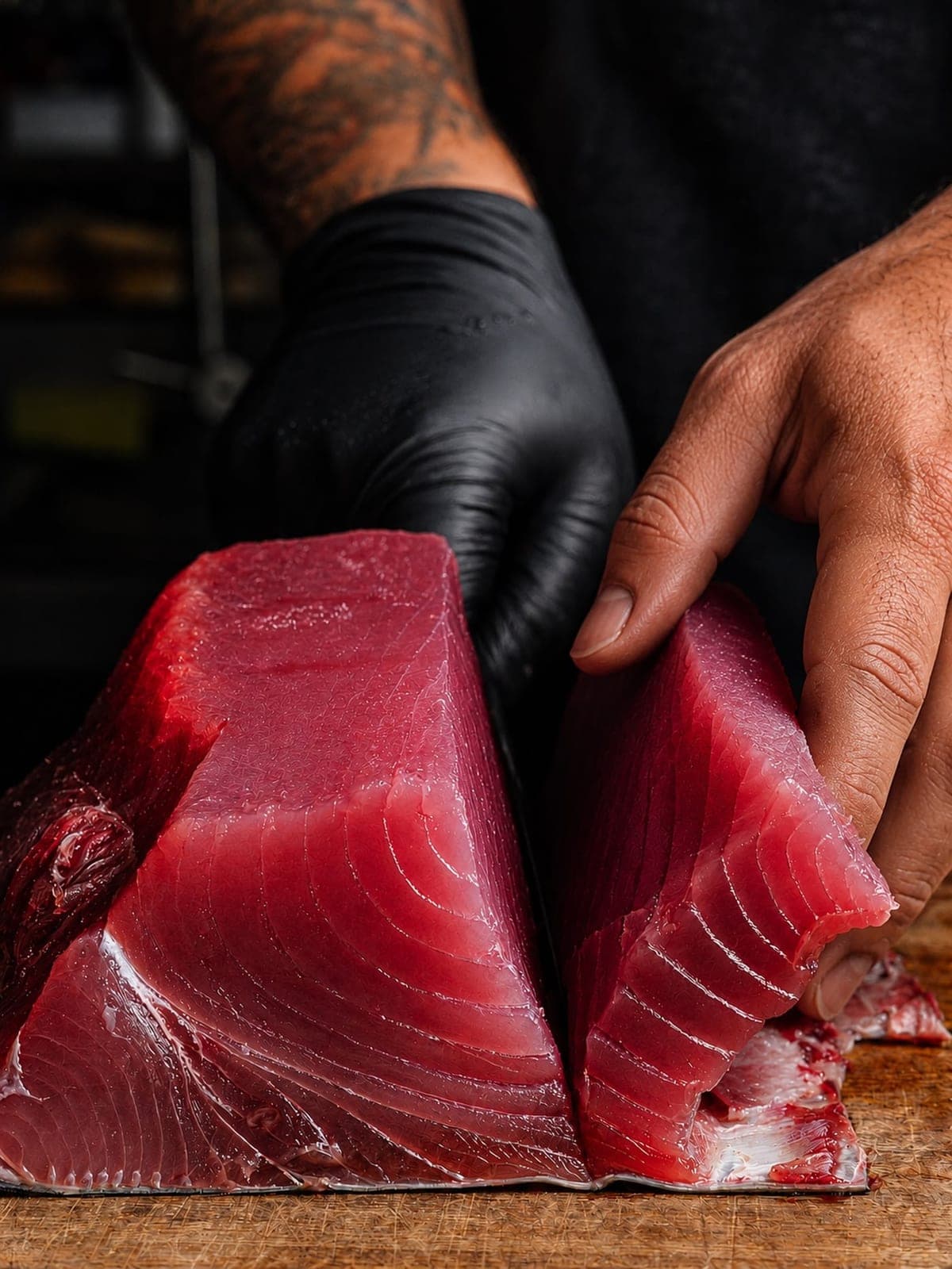 Bluefin tuna being prepared at Peix Kru, Bella Vista, Panama City