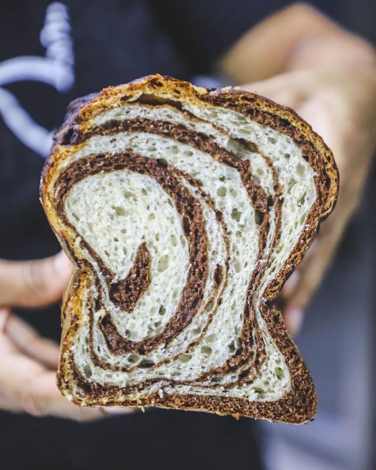 House-baked cacao sourdough at Planticeria, San Francisco, Panama City