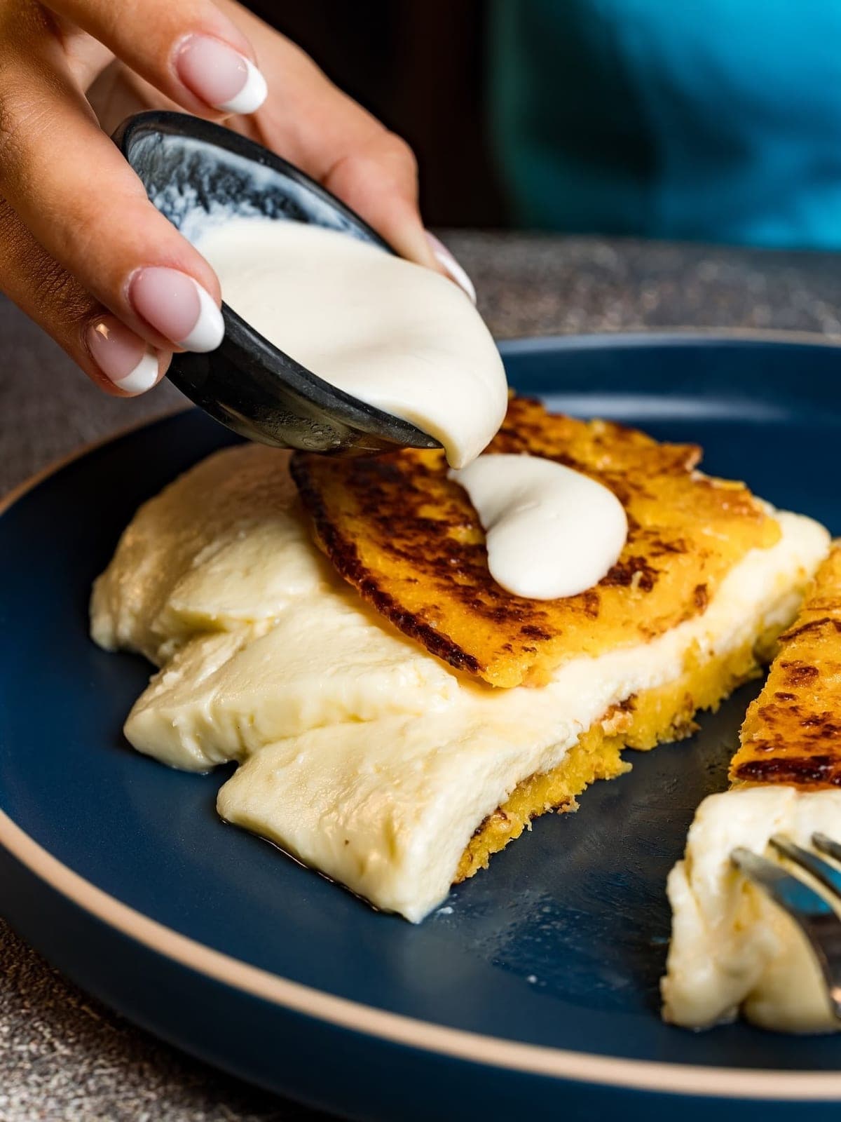 Cachapa con queso guayanes en Que Riko, El Cangrejo, Ciudad de Panama