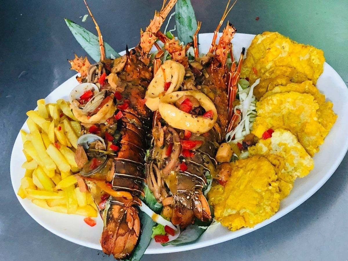 Lobster platter at Don Alfaro, Mercado de Mariscos, Panama City