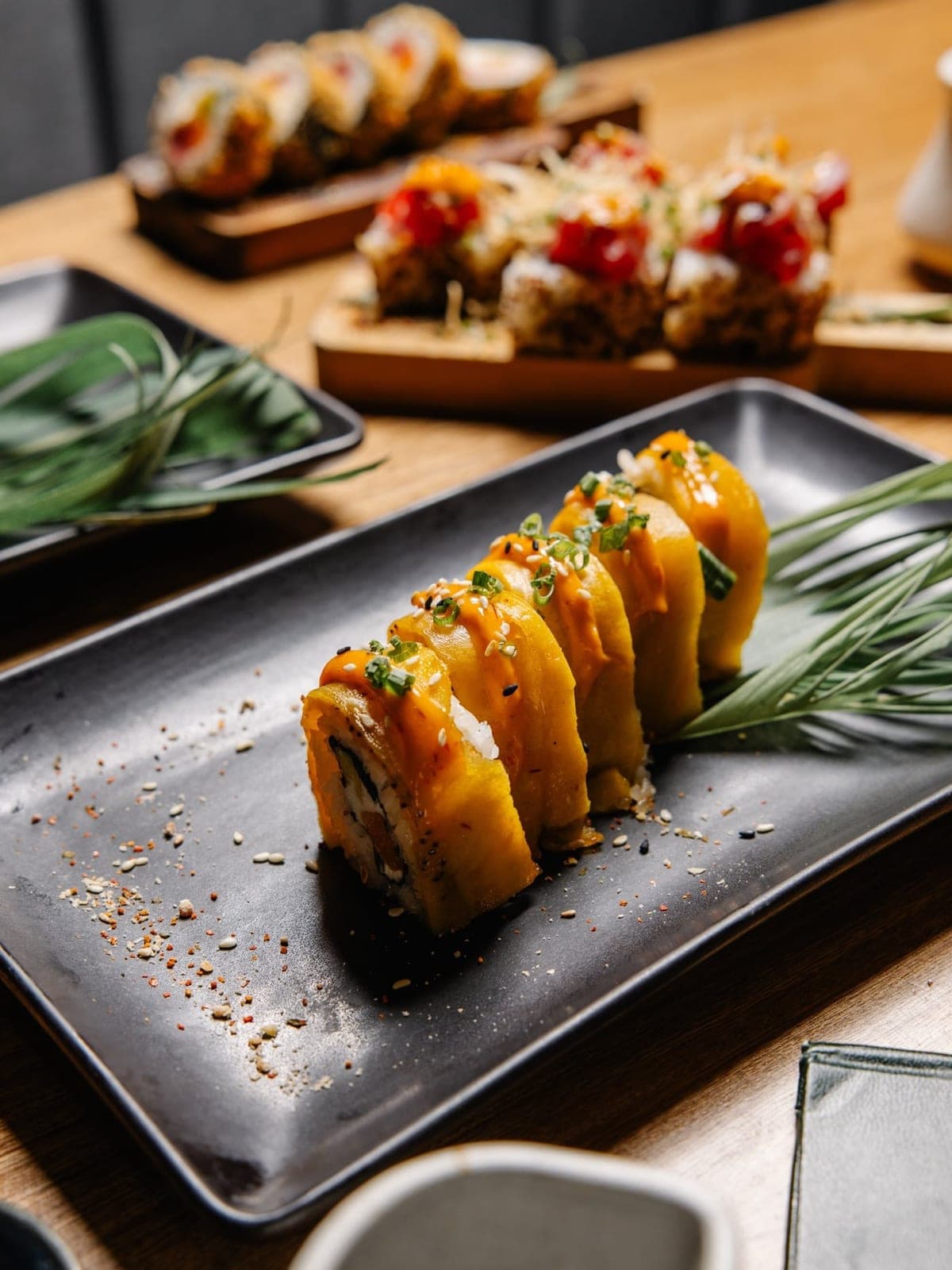 Rollos de sushi nikkei en Efimero, Obarrio, Ciudad de Panamá