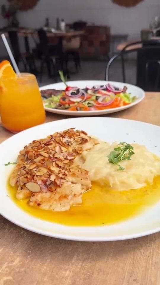 Almond-crusted fish at El Jardin de Gaudi, El Cangrejo, Panama City