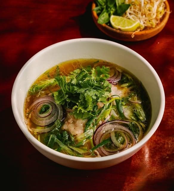 Bowl of pho at Restaurante Vietnamita PHO, San Francisco, Panama City