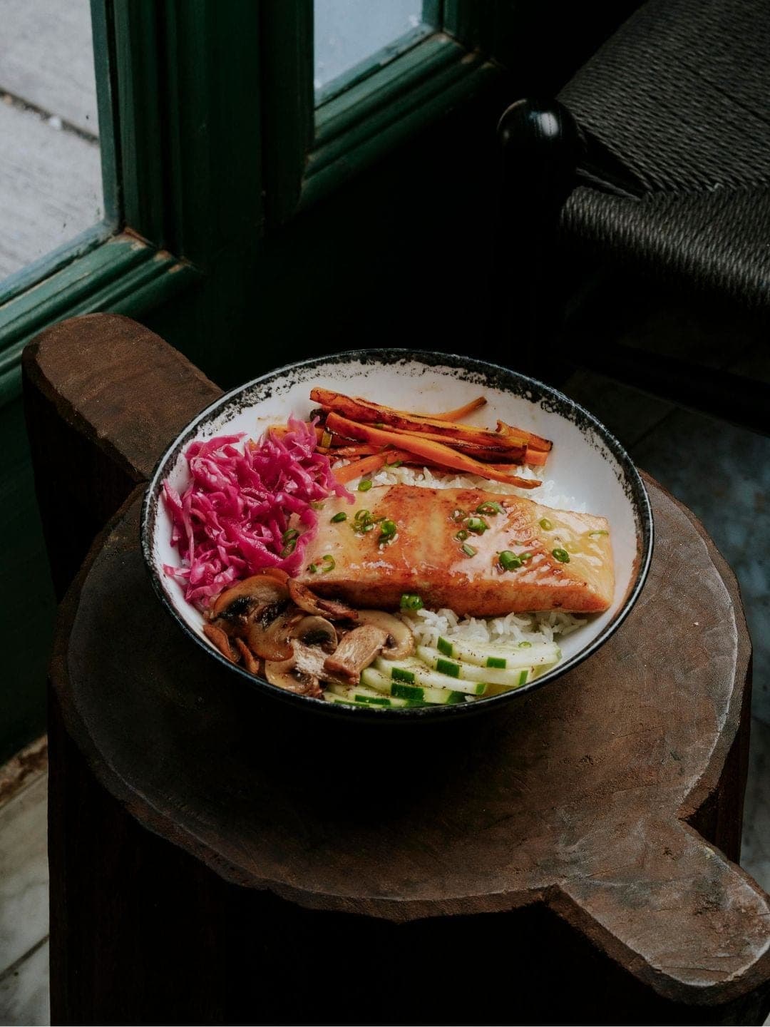 Salmon bowl at Siete Granos, Costa del Este, Panama City