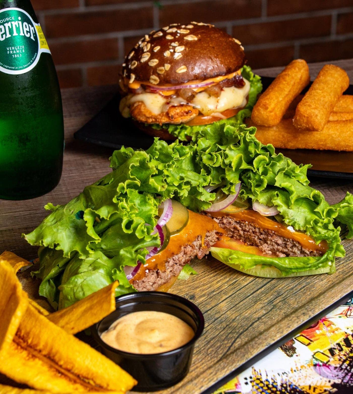 Burgers and sides at Slabon, Albrook Mall, Panama City
