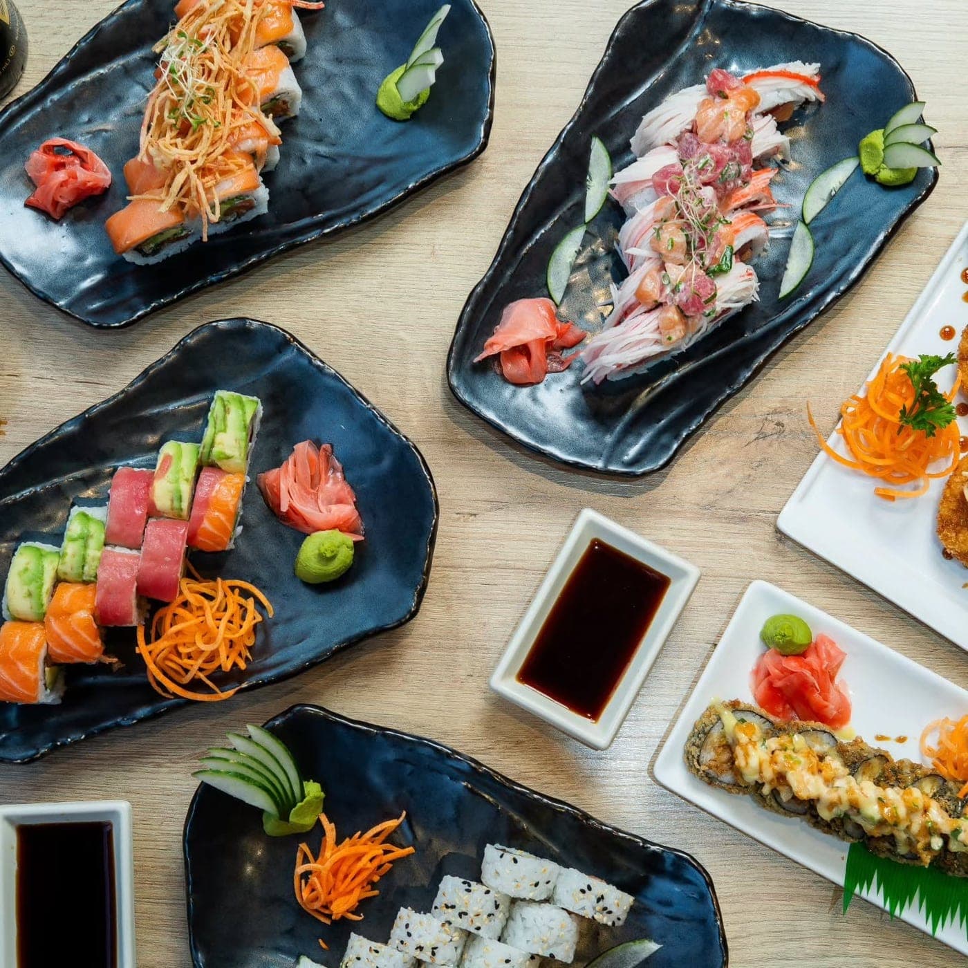 Rollos de sushi en Sushi Market, San Francisco, Ciudad de Panama