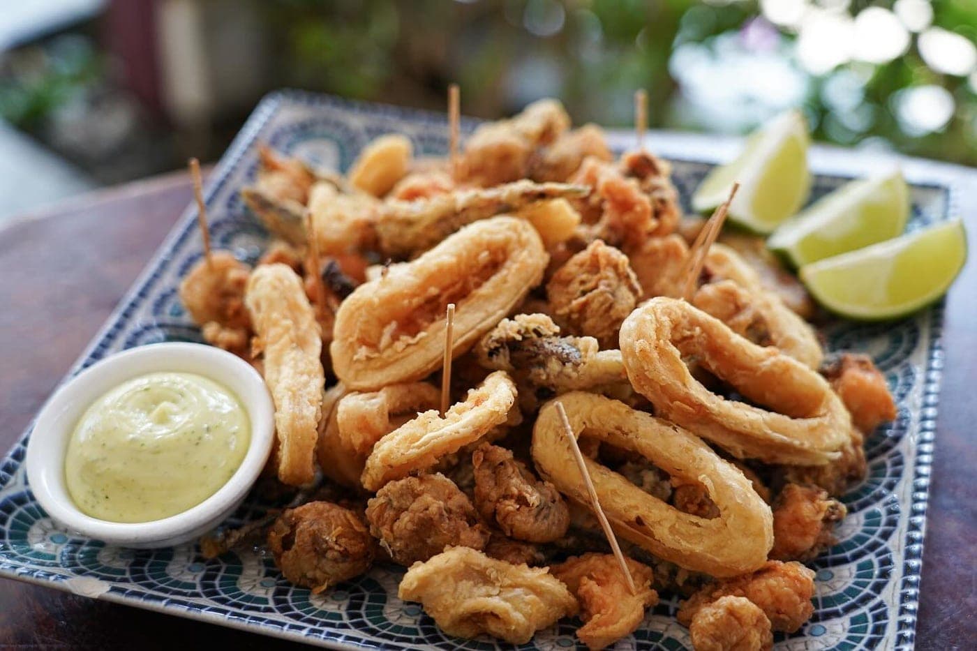 Fried seafood platter at Taberna La Malaguena, Costa del Este, Panama City