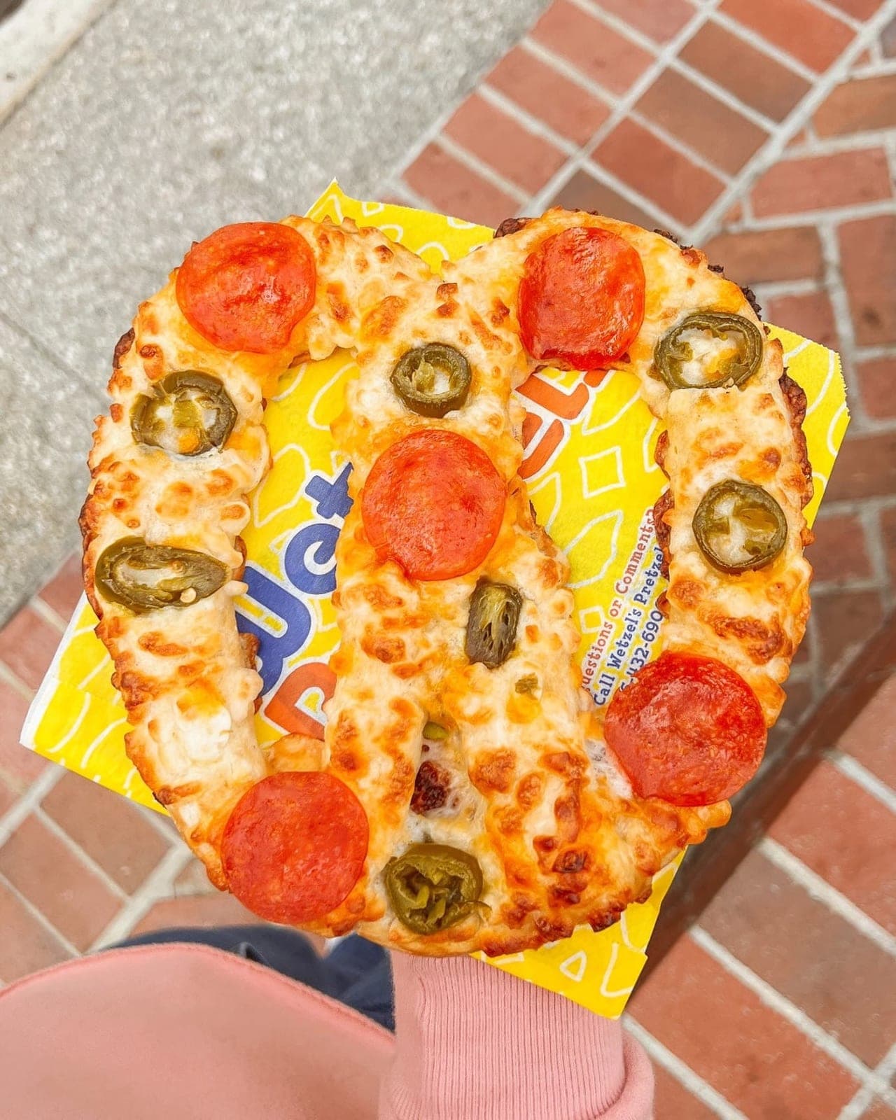 Pepperoni pretzel at Wetzel's Pretzels, Albrook, Panama City